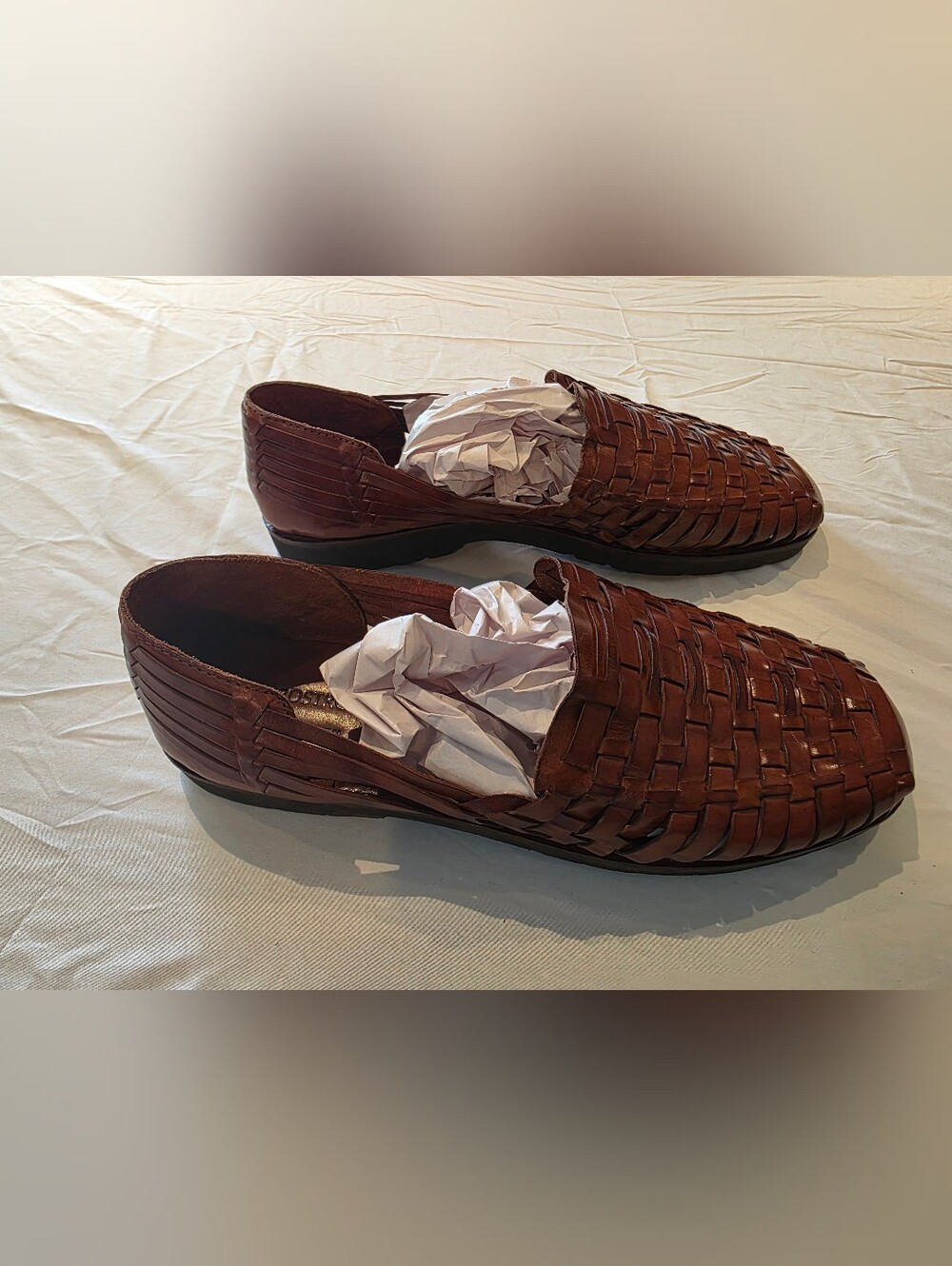Nordstrom Huarache Slip-on Loafers Sz 12 Hand Woven Braided Leather Sandals